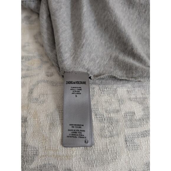 NWT Zadig & Voltaire Tunisien Camo Skull Long Sleeve Top - Picture 11 of 15